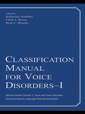 cover image of Classification Manual for Voice Disorders-I